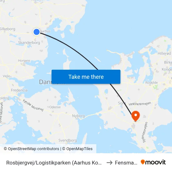 Rosbjergvej/Logistikparken (Aarhus Kom) to Fensmark map