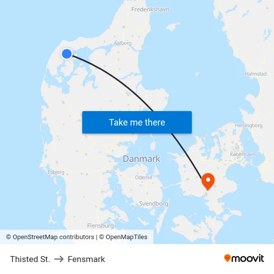 Thisted St. to Fensmark map