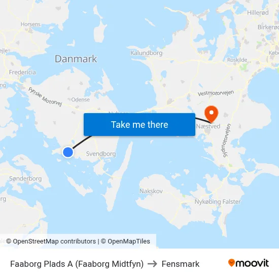 Faaborg Plads A (Faaborg Midtfyn) to Fensmark map