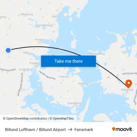 Billund Lufthavn / Billund Airport to Fensmark map
