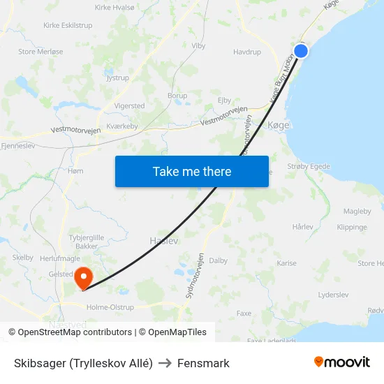 Skibsager (Trylleskov Allé) to Fensmark map