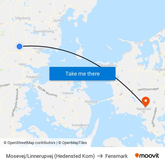 Mosevej/Linnerupvej (Hedensted Kom) to Fensmark map