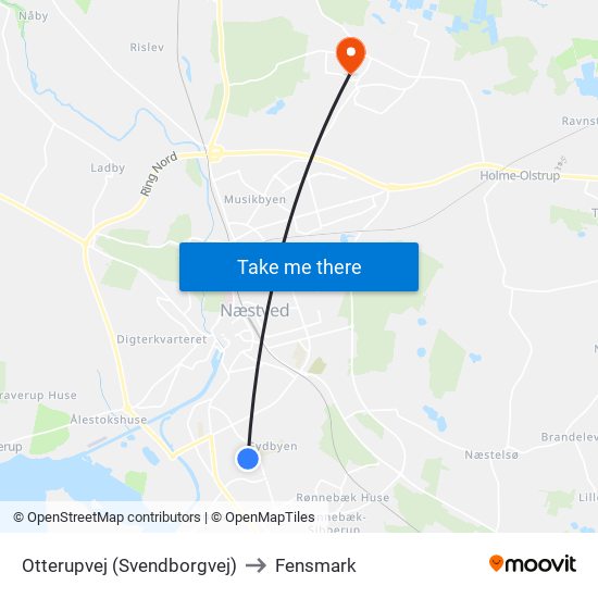 Otterupvej (Svendborgvej) to Fensmark map