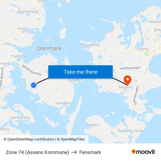 Zone 74 (Assens Kommune) to Fensmark map
