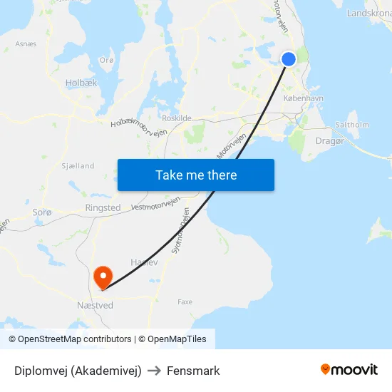 Diplomvej (Akademivej) to Fensmark map