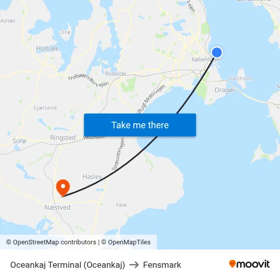 Oceankaj Terminal (Oceankaj) to Fensmark map
