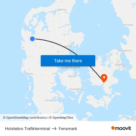 Holstebro Trafikterminal to Fensmark map