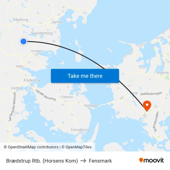 Brædstrup Rtb. (Horsens Kom) to Fensmark map