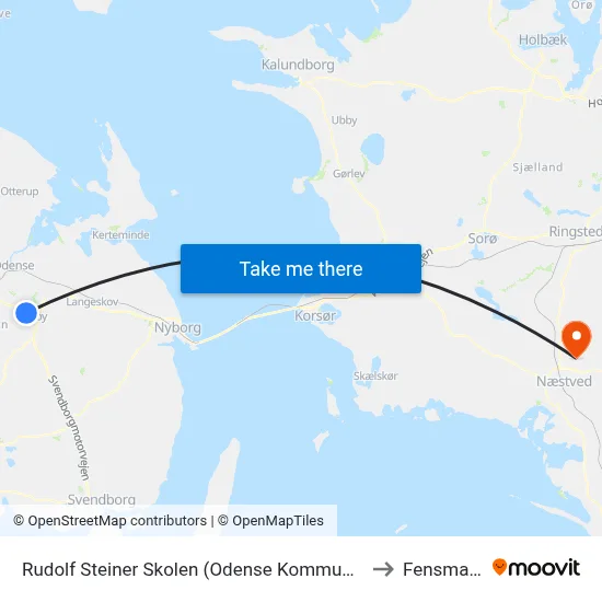 Rudolf Steiner Skolen (Odense Kommune) to Fensmark map
