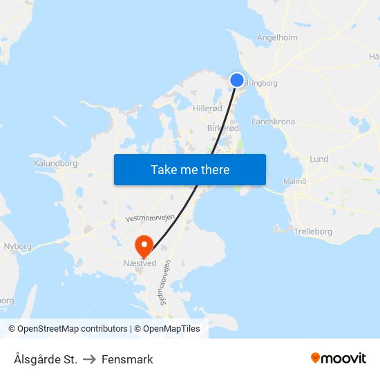 Ålsgårde St. to Fensmark map