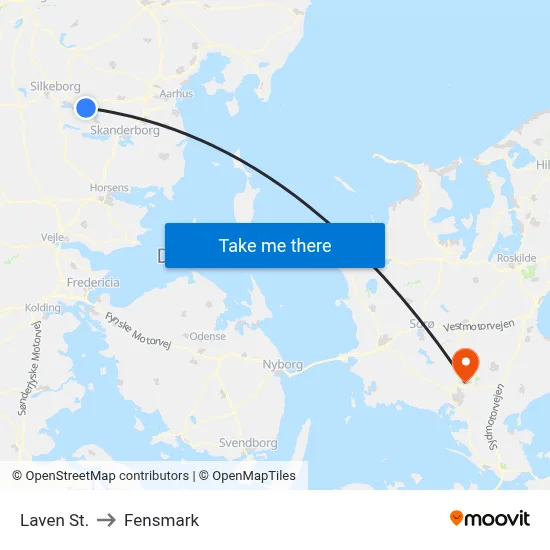 Laven St. to Fensmark map
