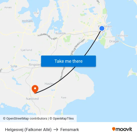 Helgesvej (Falkoner Allé) to Fensmark map