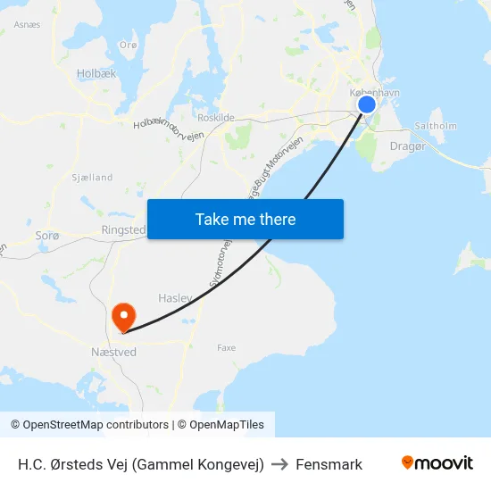 H.C. Ørsteds Vej (Gammel Kongevej) to Fensmark map