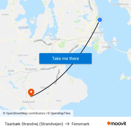 Taarbæk Strandvej (Strandvejen) to Fensmark map