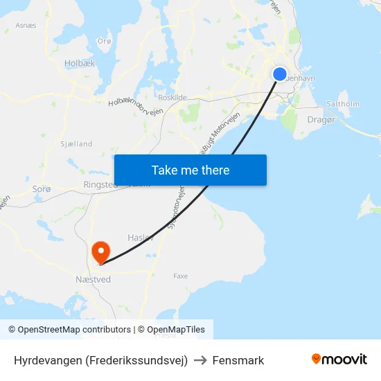 Hyrdevangen (Frederikssundsvej) to Fensmark map