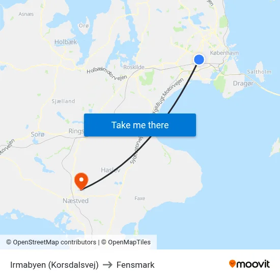 Irmabyen (Korsdalsvej) to Fensmark map