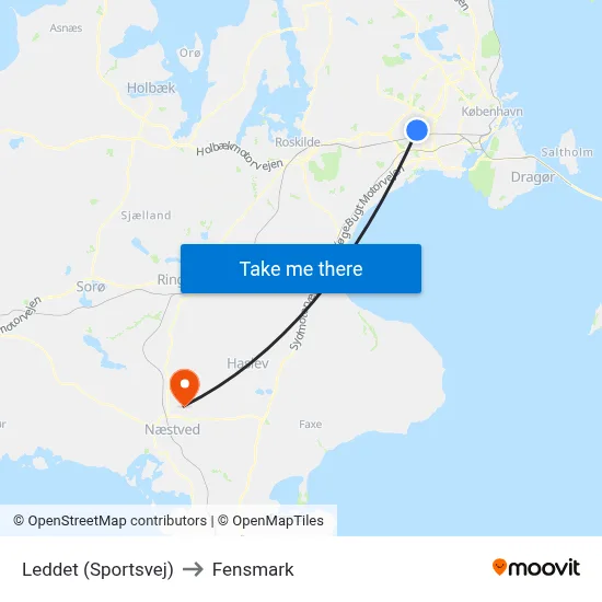 Leddet (Sportsvej) to Fensmark map
