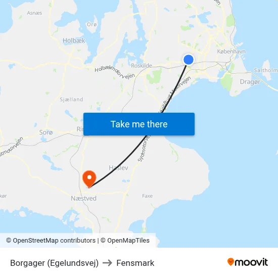 Borgager (Egelundsvej) to Fensmark map
