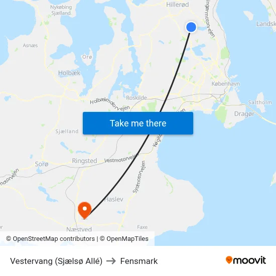 Vestervang (Sjælsø Allé) to Fensmark map