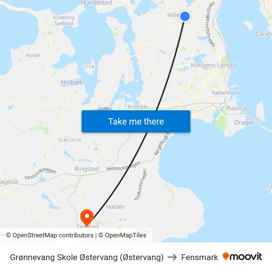 Grønnevang Skole Østervang (Østervang) to Fensmark map