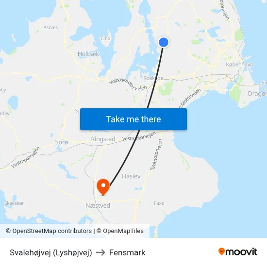 Svalehøjvej (Lyshøjvej) to Fensmark map