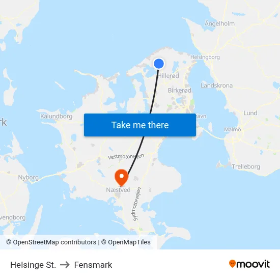 Helsinge St. to Fensmark map