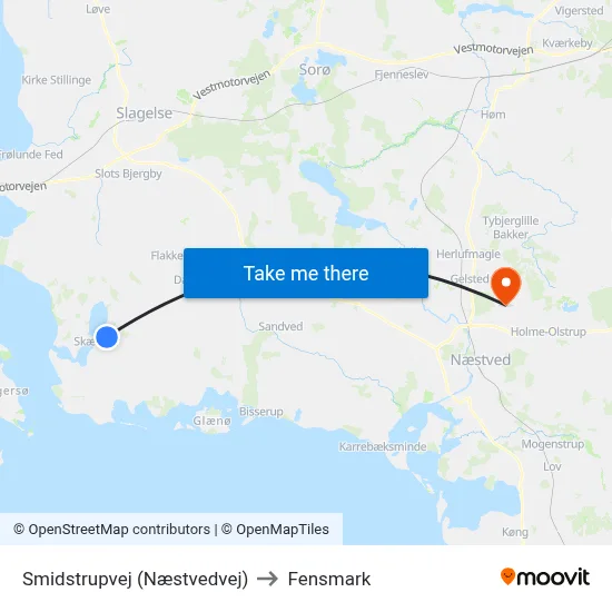 Smidstrupvej (Næstvedvej) to Fensmark map