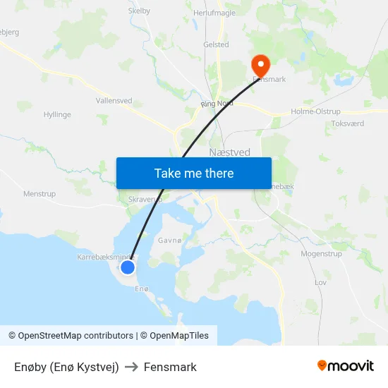 Enøby (Enø Kystvej) to Fensmark map