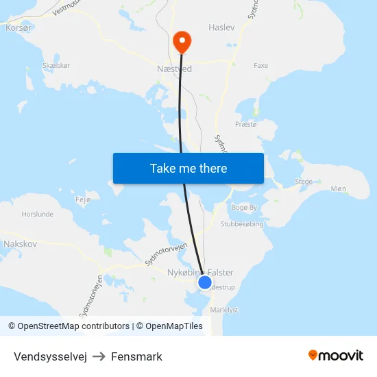 Vendsysselvej to Fensmark map