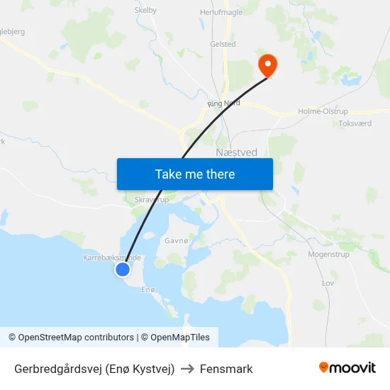 Gerbredgårdsvej (Enø Kystvej) to Fensmark map