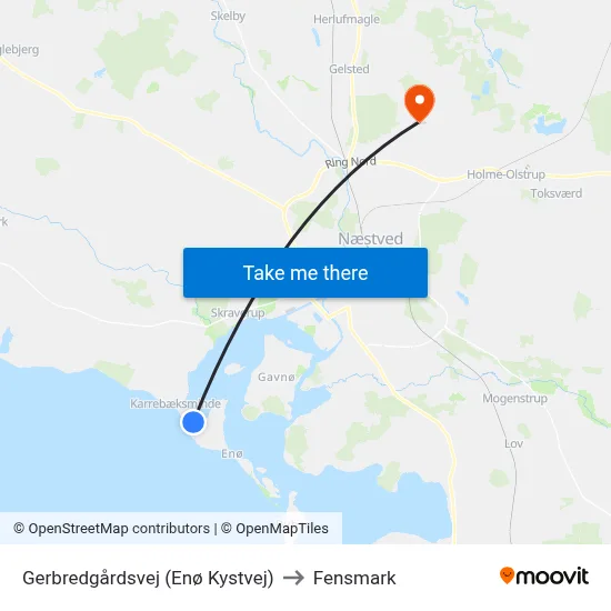 Gerbredgårdsvej (Enø Kystvej) to Fensmark map
