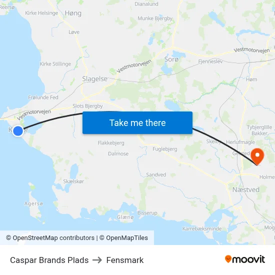 Caspar Brands Plads to Fensmark map