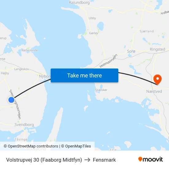 Volstrupvej 30 (Faaborg Midtfyn) to Fensmark map