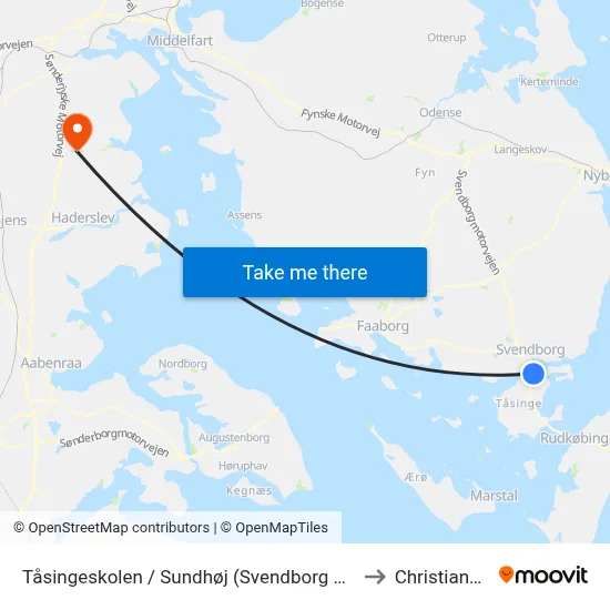 Tåsingeskolen / Sundhøj (Svendborg Kommune) to Christiansfeld map