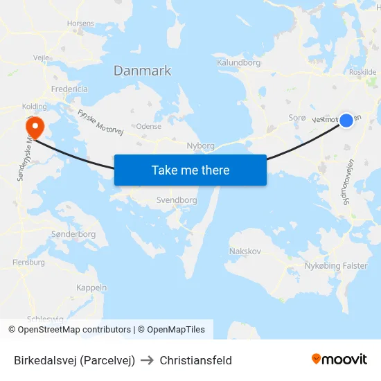 Birkedalsvej (Parcelvej) to Christiansfeld map
