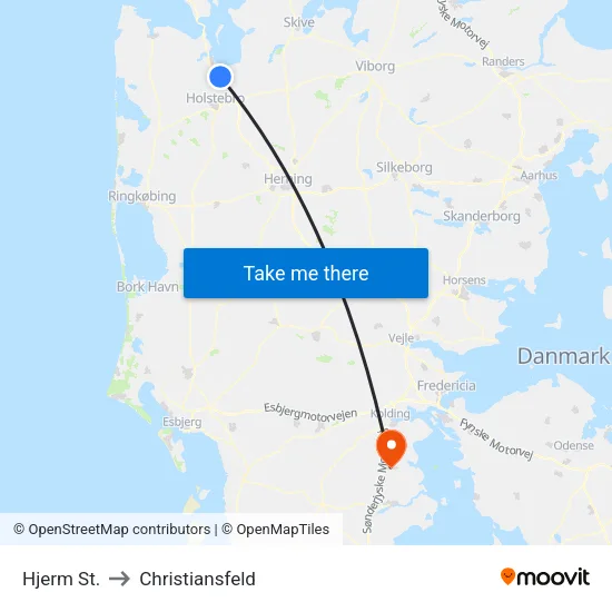 Hjerm St. to Christiansfeld map