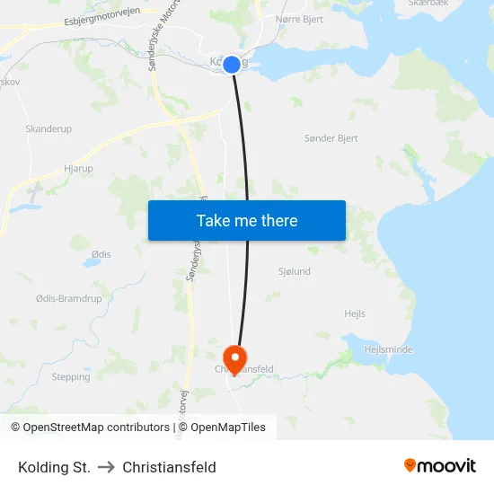 Kolding St. to Christiansfeld map