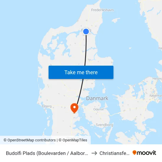 Budolfi Plads (Boulevarden / Aalborg) to Christiansfeld map