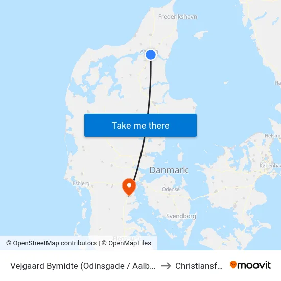 Vejgaard Bymidte (Odinsgade / Aalborg) to Christiansfeld map
