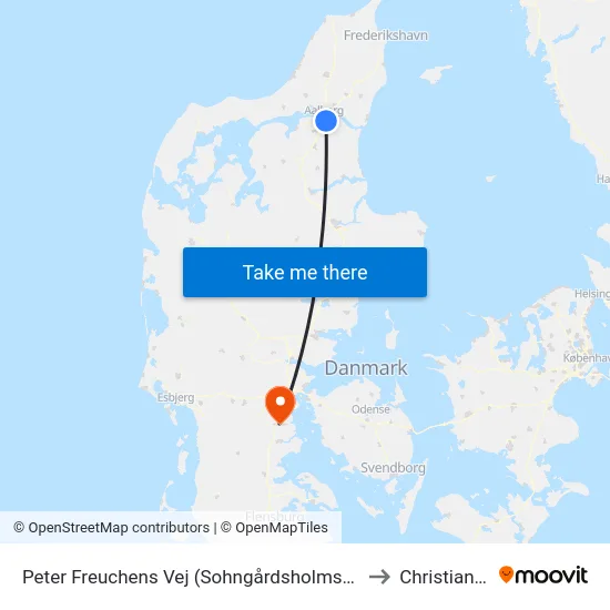 Peter Freuchens Vej (Sohngårdsholmsvej / Aalborg) to Christiansfeld map