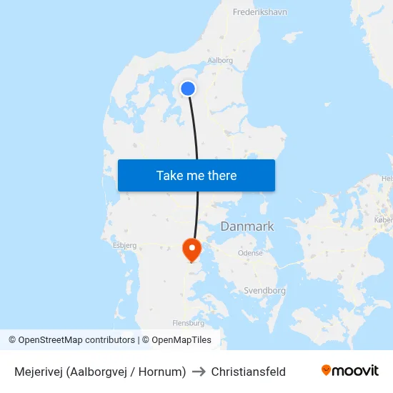 Mejerivej  (Aalborgvej / Hornum) to Christiansfeld map