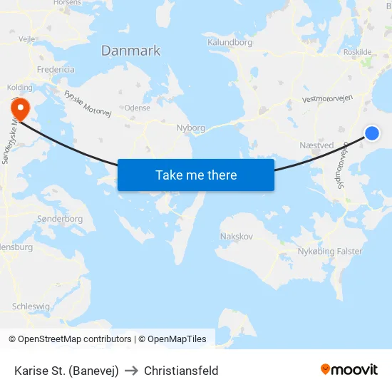 Karise St. (Banevej) to Christiansfeld map