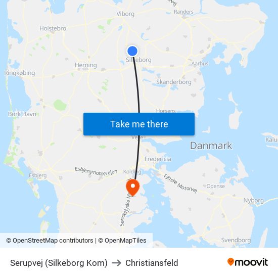 Serupvej (Silkeborg Kom) to Christiansfeld map