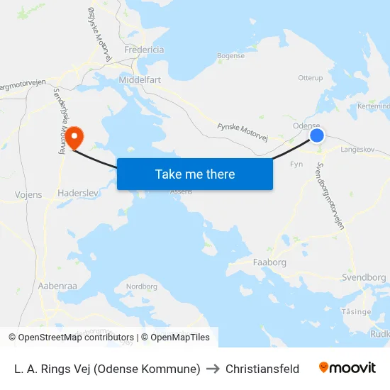 L. A. Rings Vej (Odense Kommune) to Christiansfeld map