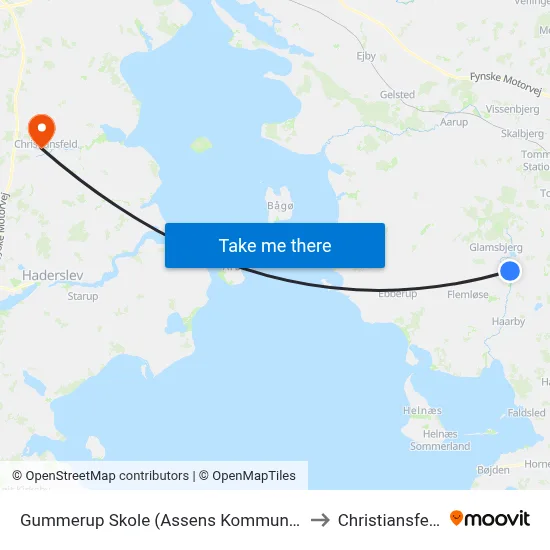 Gummerup Skole (Assens Kommune) to Christiansfeld map