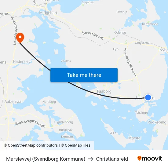 Marslevvej (Svendborg Kommune) to Christiansfeld map