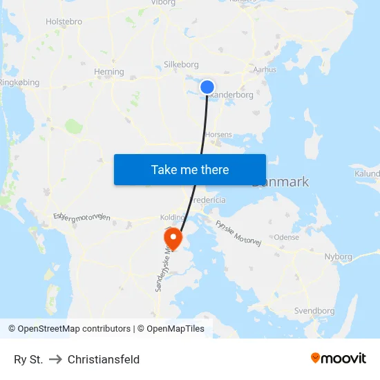 Ry St. to Christiansfeld map