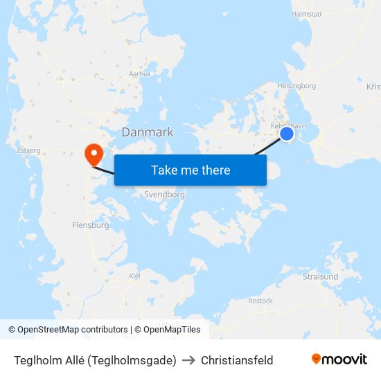 Teglholm Allé (Teglholmsgade) to Christiansfeld map