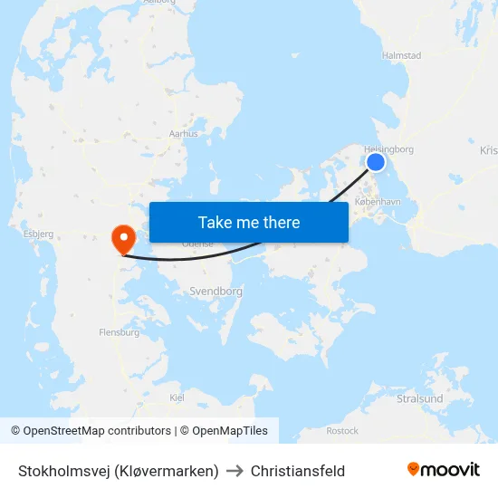 Stokholmsvej (Kløvermarken) to Christiansfeld map