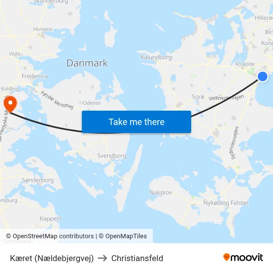 Kæret (Nældebjergvej) to Christiansfeld map